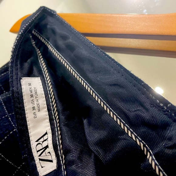 Zara Plaid Dress Navy Pant - Picture 2 of 4